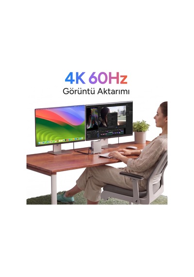 Juo Mac Mini M6, M5 Pro, M4 İçin Dock Station Nvme Ssd Kutusu Usb Çoklayıcı Hub 10gbps 4k 60hz Hdmı Sd/tf 4.0 Kart Okuyucu 100w Pd Alüminyum Stand