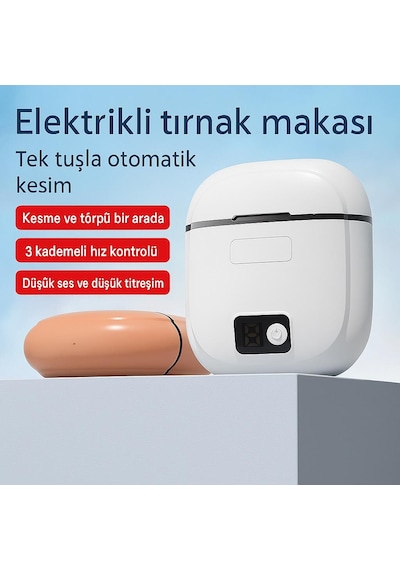 Ofisinn Elektrikli Otomatik Tırnak Makası Bebek - Çocuk ve Yetişkinler İçin Şarj Edilebilir Akıllı Güvenlik Tırnak Makası Pastel Pembe