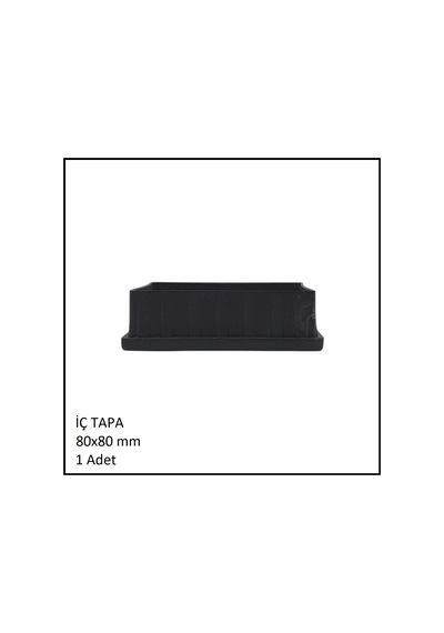 Plastik İç Tapa, Profil Tapası, Kare, Siyah, 80x80 Mm Siyah
