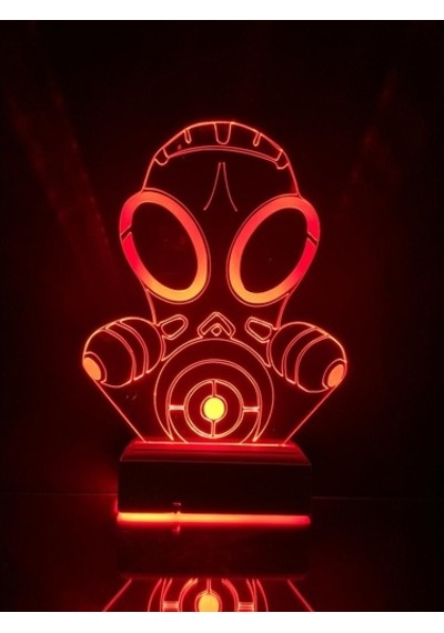 Oyunculara Hediye 3D Gaz Maskesi Led Gece Lambası