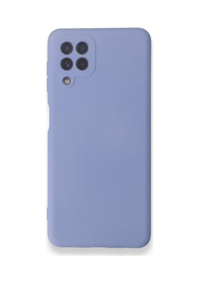 Samsung Galaxy M22 Ile Uyumlu Kılıf Lansman Kapak Içi Kadife Doku Kamera Korumalı Silikon Mor