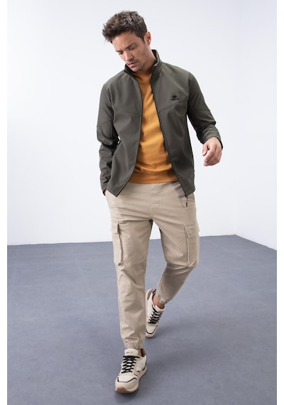 Tommylife Tommy Life Haki Fermuarlı Dik Yaka Su Ve Rüzgar Geçirmez Softshell Erkek Mont - 88050 Haki