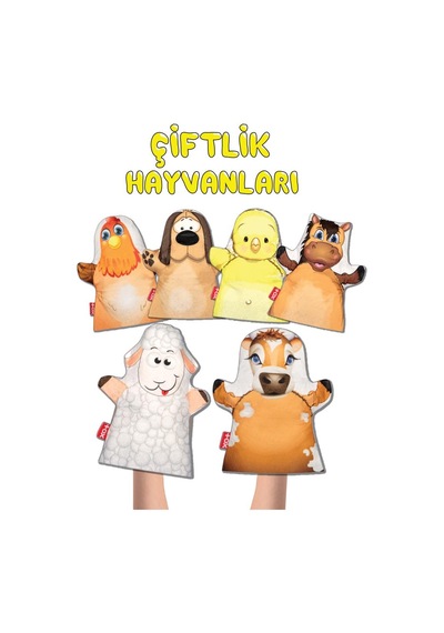 6  Parça  Tox  Çiftlik  Hayvanları  Keçe  El  Kukla  Set  .  Eğitici  Oyunca