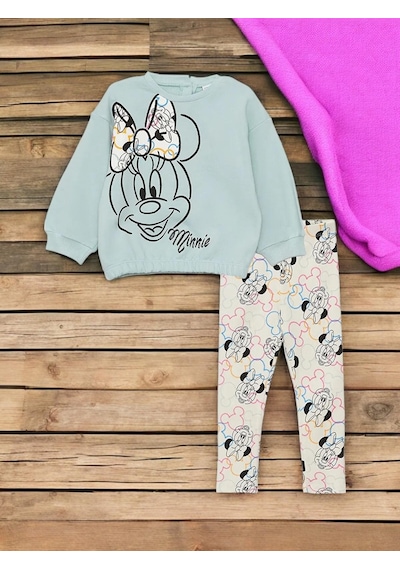 Sea Bubbles Minnie Kız Çocuk Taytlı Takım Yeşil