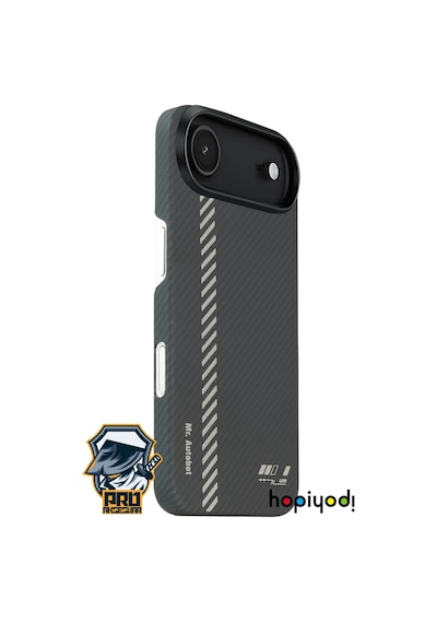 Apple Uyumlu iPhone 17 Air Kılıf M-safe Şarj 600d Güçlü Kamera Çerçeveli Pure Kevlar Fiber Turuncu-siyah Hafif İn