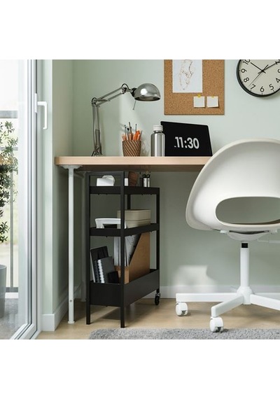 Ikea Nıssafors Servis Arabası, Siyah, 50,5x19x67 Cm