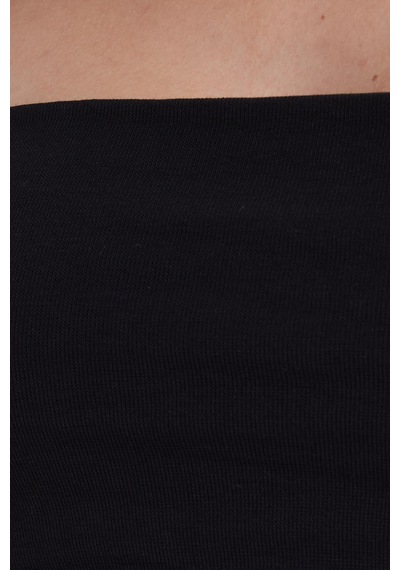 Tudors Kadın Slim Fit Dar Kesim Pamuklu Straplez Siyah Bluz-38842 Siyah