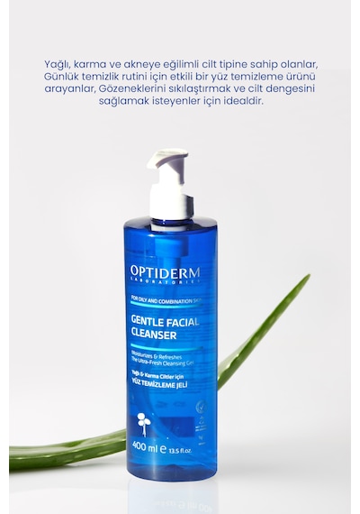Optiderm Yüz Ve Cilt Temizleme Jeli Yağlı Ve Karma Ciltler 400 Ml