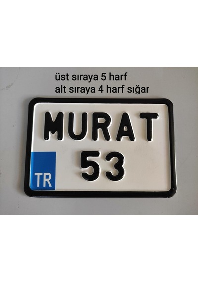 Dekor Plaka.Bisiklet Plakası.Kare Plaka.Motor Plakası Türkiye