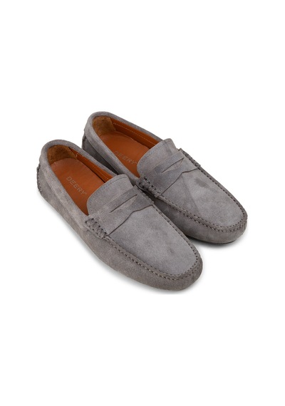 Deery Erkek Hakiki Süet Gri Penny Loafer - E0920mgrıc01