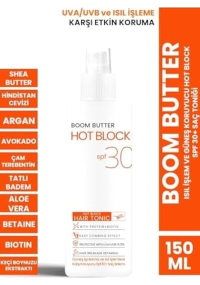 Boom Butter Isıl İşlem Ve Güneş Koruyucu Hot Block Spf 30+ Saç Toniği 150ml