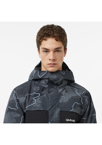 Quiksilver Mission Printed Block Erkek Gri Kayak Montu Gqytj03000