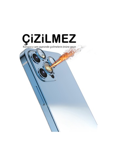 İphone 12 Pro Uyumlu Safir Lens Çizilmez Dayanıklı Kamera Koruyucu