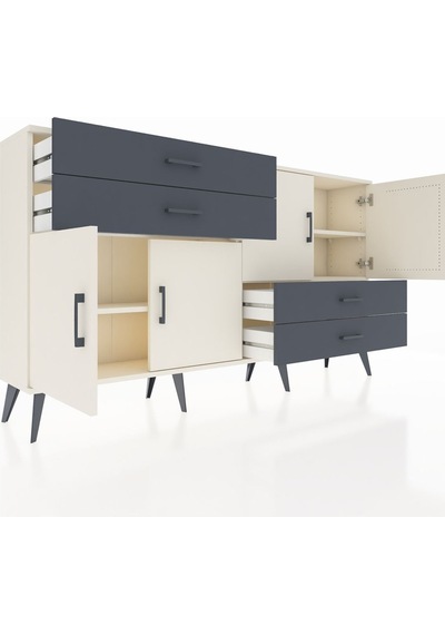 Arges Konsol 3 Raflı 4 Çekmeceli 4 Kapaklı 176x30x99 Aytaşı-aytaşı/antrasit Aytası/antrasıt - Aytası Arges Konsol 3 Raflı 4 Çekmeceli 4 Kapaklı 176x30x99 Aytaşı-aytaşı/antrasit Aytası/antrasıt - Aytası