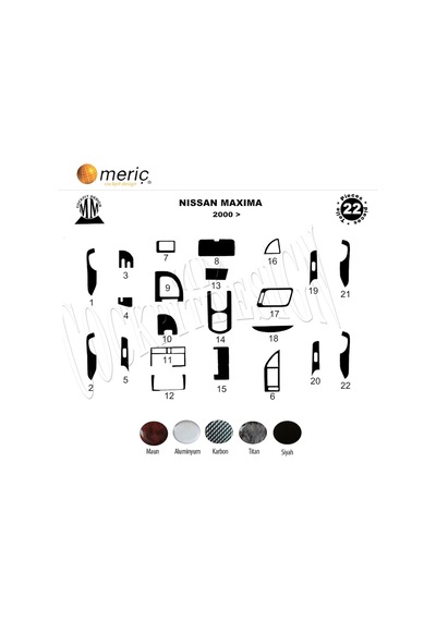 Meriç® Nissan Maxima Ön Torpido Kaplama 22 Parça 2000-2004 (530156878)