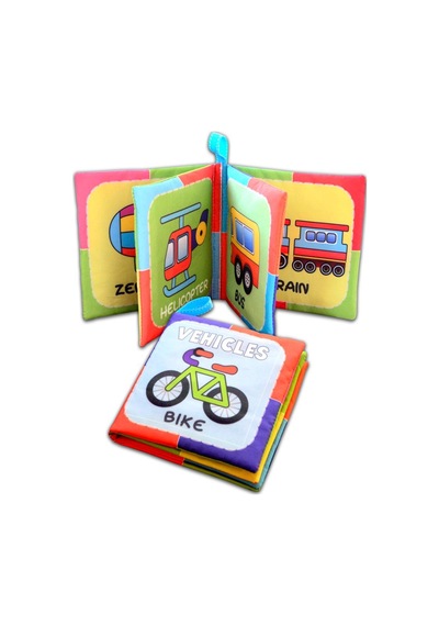 Tox İngilizce Taşıtlar Kumaş Sessiz Kitap E132 - Bez Kitap , Eğitici Oyuncak , Yumuşak Ve Hışırtılı