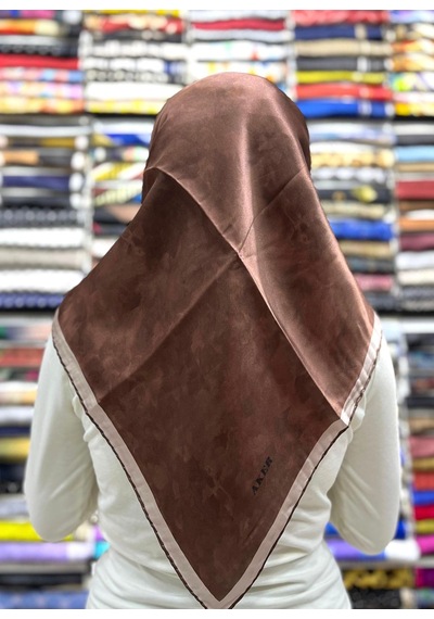 Aker Bulut Desen Saf İpek Eşarp - Sura - Nostalji Serisi - 7208701 Kiremit