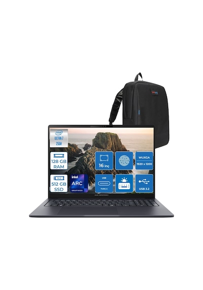 Asus ExpertBook B5 B5605CCA-U716512B1D-F32 Ultra 7 255H 128 GB 512 GB SSD 16" Free Dos Dizüstü Bilgisayar + Zetta Çanta