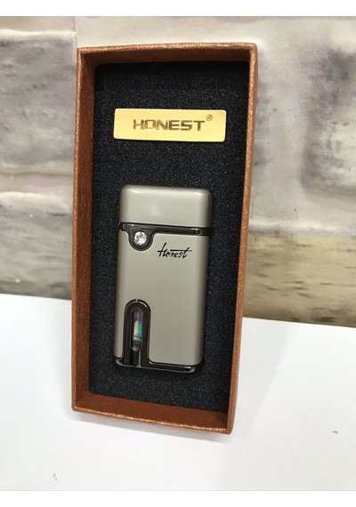 Honest Marka Rüzgar Çakmağı Gaz Göstergeli Gümüş Gri