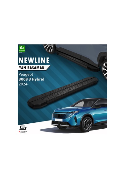 S-dizayn Peugeot 3008 3 Hybrid Newline Siyah Yan Basamak 183 Cm 2024 Üzeri A+ Kalite