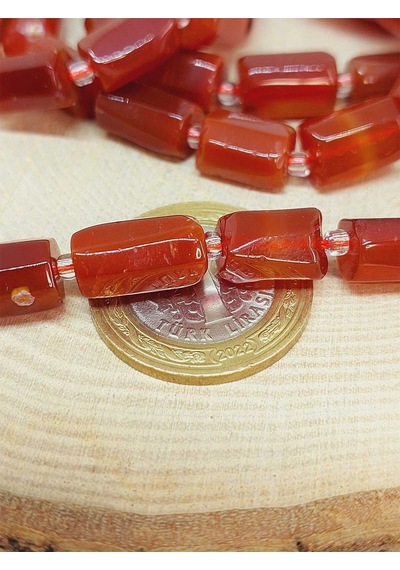 Bileklik Boy Akik Taşı 7x12mm Yarım Dizi 49920 18cm Uzunluğundadır Çok Renkli