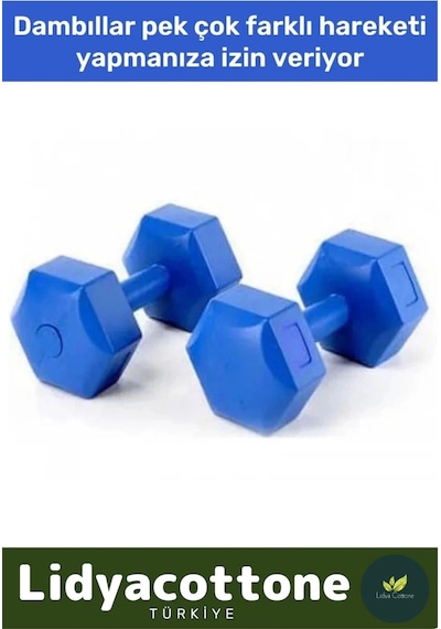 Dambıl Set Spor Egzersiz Vücut Kas Geliştirme Fitness Ağırlık Mavi 4 Kg 2 Adet