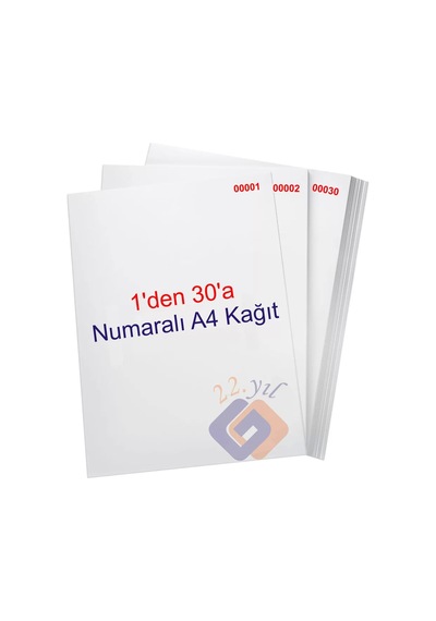 1 Den 30 A Numaralı A4 Fotokopi Kağıdı