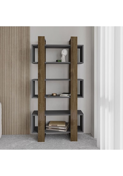 Milano Kitaplık, İstanbul Ceviz/antrasit, Raflı Kitaplık, Kütüphane, Çalışma Odası, Ev-ofis Antrasit Milano Kitaplık, İstanbul Ceviz/antrasit, Raflı Kitaplık, Kütüphane, Çalışma Odası, Ev-ofis Antrasit