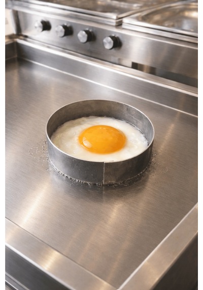 8 Cm Yuvarlak Yumurta Omlet Çemberi - Krep Pankek Pişirme Kalıbı Gri