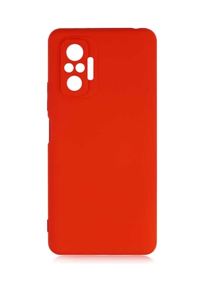 Fibaks Redmi Note 10/10s Uyumlu Kılıf Kadife Lansman Soft Yumuşak Liquid Silikon Kamera Korumalı Kapak Kırmızı