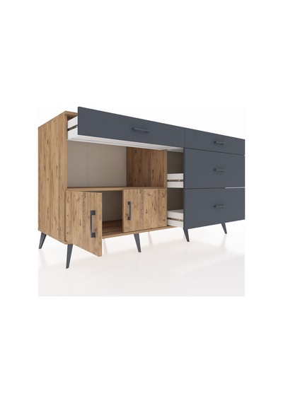 Kronos Konsol Tek Raflı 4 Çekmeceli 2 Kapaklı 176x59x99 Çam-çam/a Çam-çam/antrasit Kronos Konsol Tek Raflı 4 Çekmeceli 2 Kapaklı 176x59x99 Çam-çam/a Çam-çam/antrasit