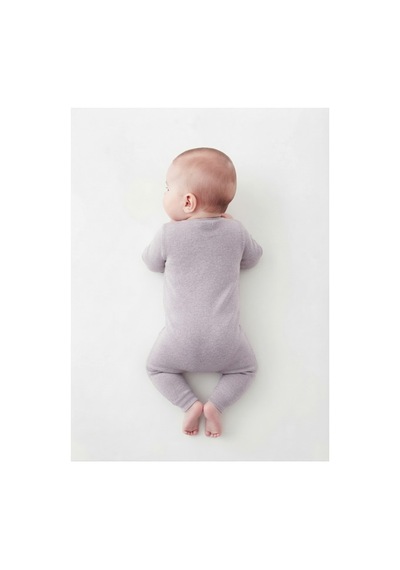 Gülerçocuk Unisex Düğmeli Organik Bebek Tulumu & Uzun Kollu Papatya/desenli Bebek Tulum Bej