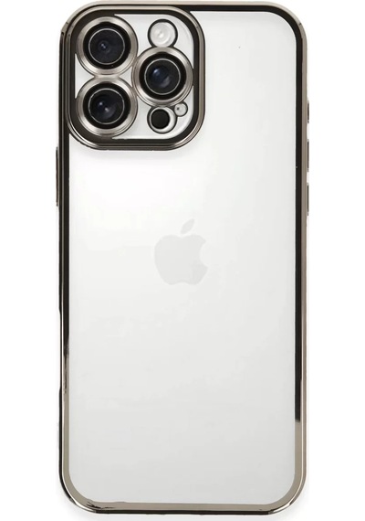 Newface Apple İphone 16 Pro Kılıf Razer Lensli Silikon - Titanyum Gri