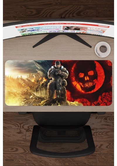 Gears Of War Kaymaz Dikişli Kauçuk Oyuncu Mousepad V1 - 70x30 Xl Gaming Mouse Pad Fare Altlığı