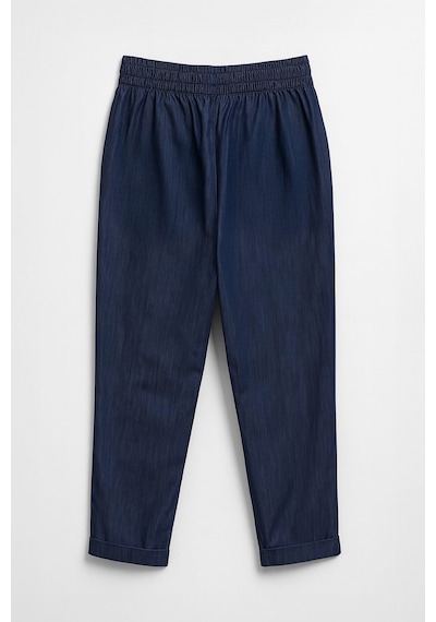 Kadın Beli Lastikli Straight Fit İnce Mavi Jean Pantolon Mavi