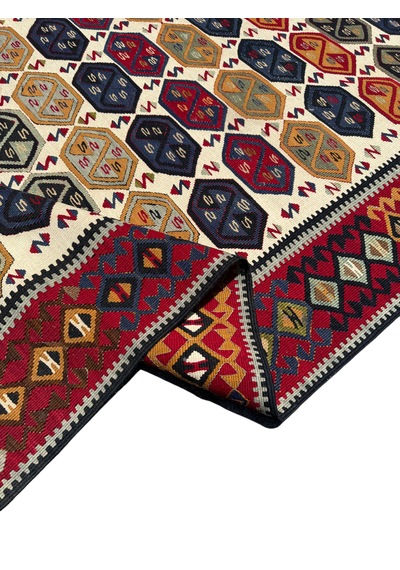 El Dokuma Sıfır Van Kilimi 125x230 Renkli Kök Boya Yolluk Kilim