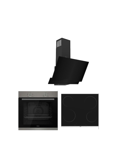 Ferre Elektrikli XE61MDV - MS261 - D063 Siyah Cam Ankastre Set