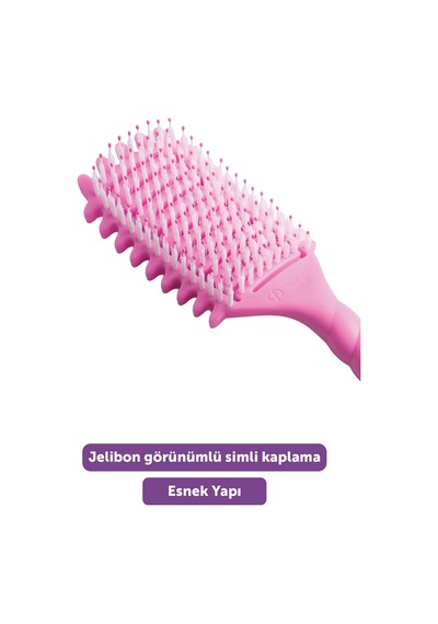 Pro Curlybrush - Kıvırcık Saçlar İçin Bukle Belirginleştirici Saç Fırçası Pembe
