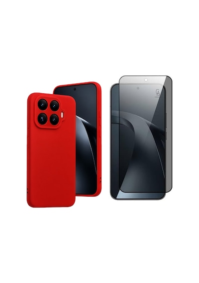 Xiaomi Mi 17t İle Uyumlu Soft Yumuşak Telefon Kılıfı Ve Hayalet Privacy Ekran Koruyucu Seti Kırmızı