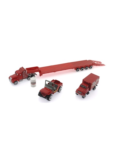 Die Cast Metal Tırlı Ve Jeepli İtfaiye Seti