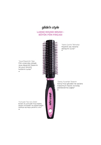 Glide'n Style Large Round Brush Büyük Fön Fırçası GS-225