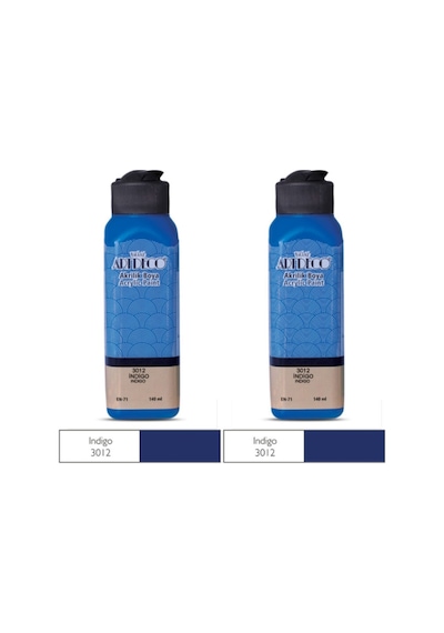 2 Li Akrilik Boya 140 Ml Renk Seçmeli Canlı Ve Pastel 3012 - İndigo