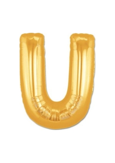 U Harf Folyo Balon Altın Renk  40 İnç