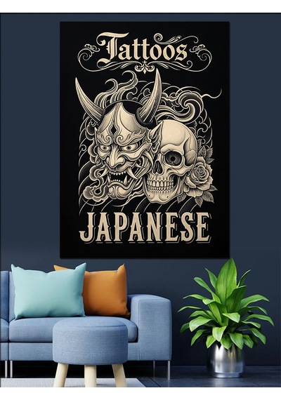 Ahşap Tablo Japon Tarzı Dövme Sanatı