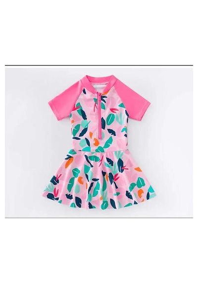 Pistyle Kız Çocuk Etekli Şortlu Pembe Mor Renkli Önü Fermuarlı Mayo. Pembe Pistyle Kız Çocuk Etekli Şortlu Pembe Mor Renkli Önü Fermuarlı Mayo. Pembe