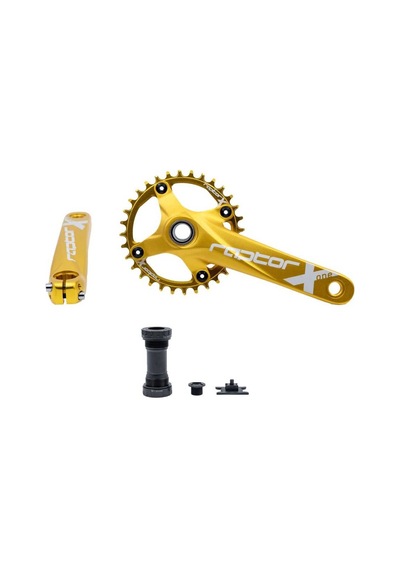 Raptor Hollowtech Tekli Aynakol 32t - 170mm Göbek Dahil Gold Sarı