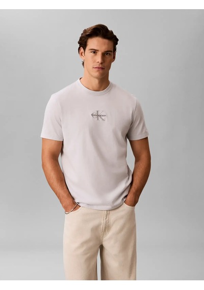 Calvin Klein Ss 30s Mıcro Monologo Gri Erkek Tişört