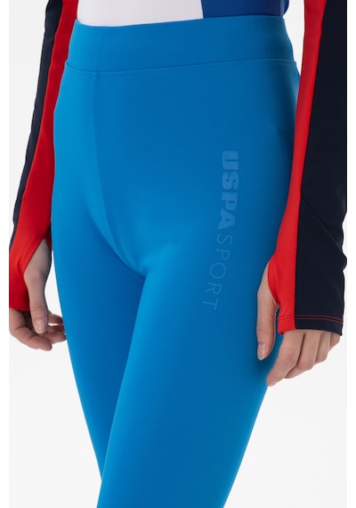 U.S. Polo Assn. Kadın Saks Mavisi Yüksek Bel Capri Spor Tayt 50284265-VR045