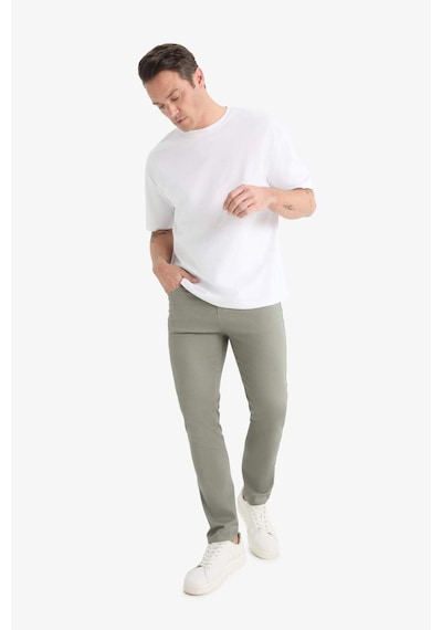 Defacto Slim Fit Dar Kesim Dar Paça Dokulu Pantolon E7959ax25augr169 Gri