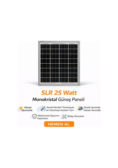 Slr 25 Watt Monokristal Güneş Paneli